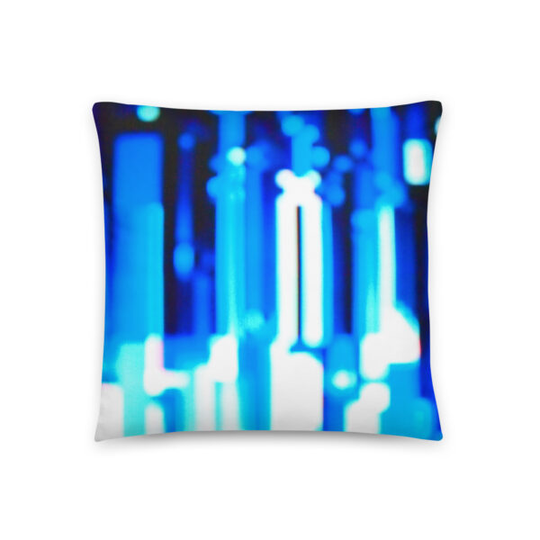 Electric Blue Pulse All-Over Print Pillow