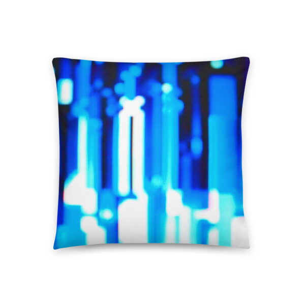 Electric Blue Pulse All-Over Print Pillow