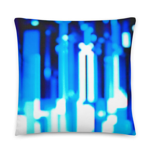 Electric Blue Pulse All-Over Print Pillow