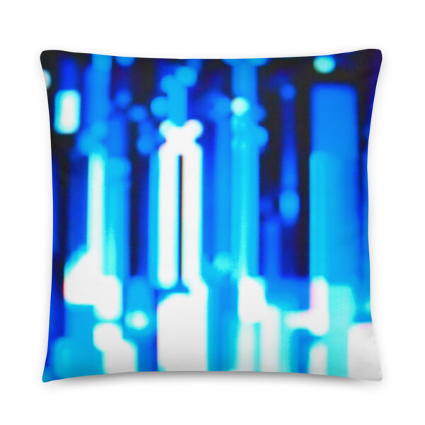 Electric Blue Pulse All-Over Print Pillow