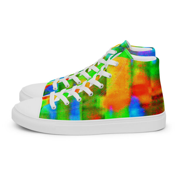 Men's High Top Canvas Shoes Rainbow Fabric by Randoma Lux