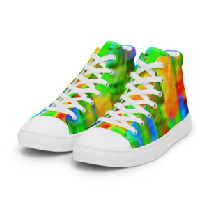 Men's High Top Canvas Shoes Rainbow Fabric by Randoma Lux