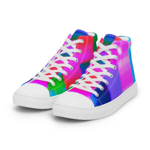 Men's High Top Canvas Shoes Neon Romance by Randoma Lux