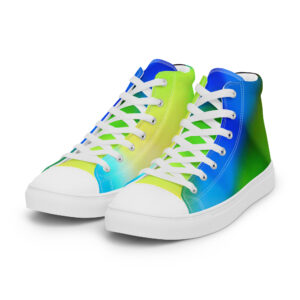 Men’s High Top Canvas Shoes Lemon Lime Skyburst