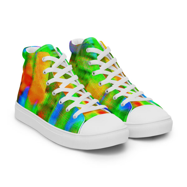 Men's High Top Canvas Shoes Rainbow Fabric by Randoma Lux