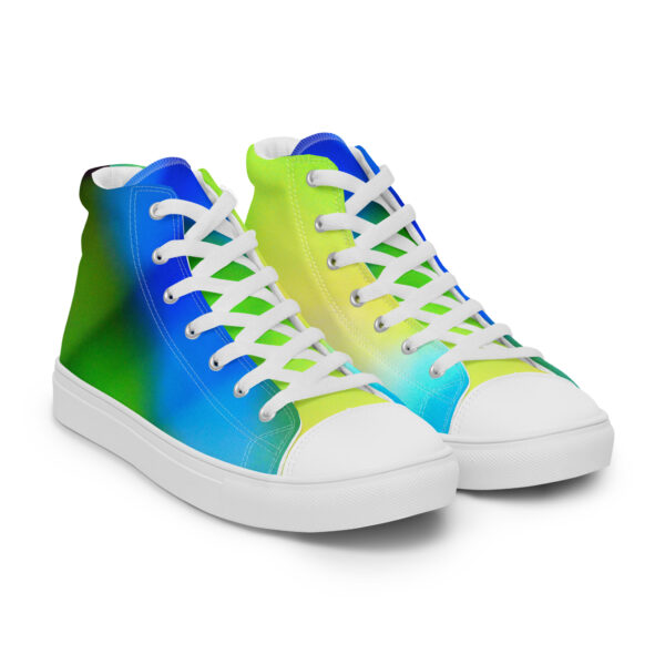 Men’s High Top Canvas Shoes Lemon Lime Skyburst