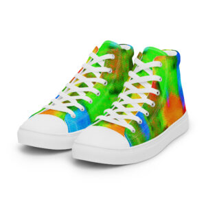 Women's High Top Canvas Shoes Rainbow Fabric by Randoma Lux