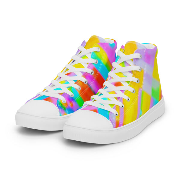 Women's High Top Canvas Shoes Citrine Stripes