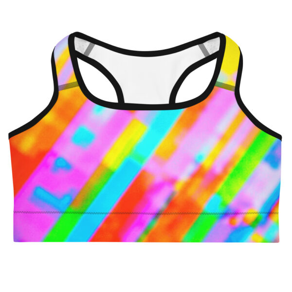 Citrine Stripes Sports Bra